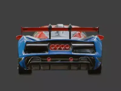 Professional High-End Supercar 3D Model Low-poly 3D model