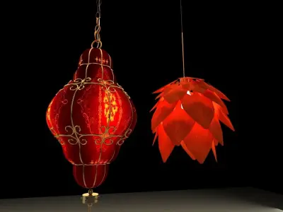 Chinese red lantern  3D model