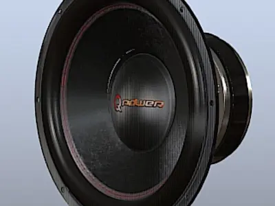 Q Power 12in 3000W Super Deluxe Subwoofer - High Poly Free 3D model