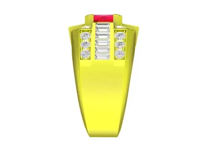 A7260 Radiant Diamond Korean Style Men Ring 3D print model