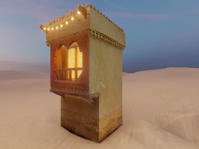 Old Arab buildings alley old city 3D model