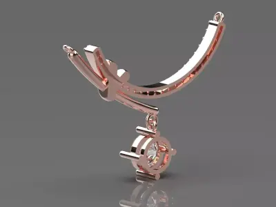 Rose Gold and Diamond Love Knot STL Pendant Model jp0093 3D print model