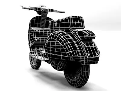 VESPA PIAGGIO PX125 LOWPOLY Low-poly 3D model