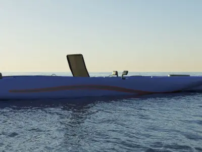 Kayak 3D model hovercraft Low-poly 3D model