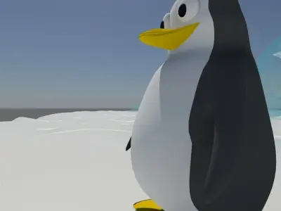 penguin character modeling Low-poly 3D model
