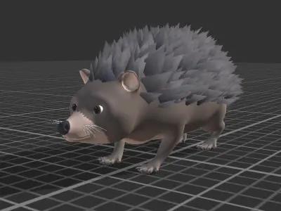 Cartoon Hedgehog Low-poly 3D model