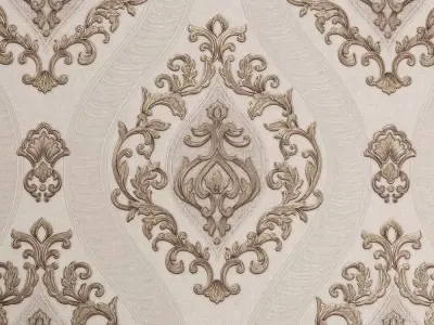 Champagne Baroque Damask Wallpaper Texture
