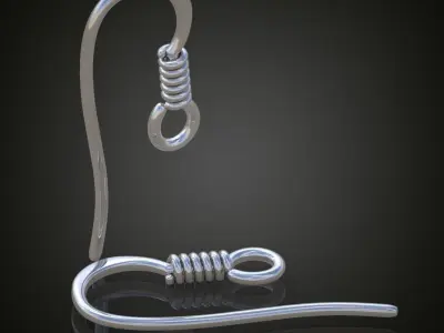 Earring 3D model 3D printable model 0130 3D print model