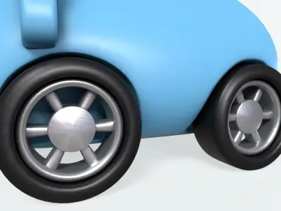 Cartoon Elephant Car Cute Low-poly 3D model