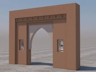 Traditional Moroccan Door Marrakech 3D model