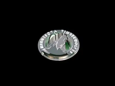 MINNESOTA timberwolves badge 3D print model