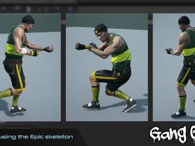 Male Gang 05 Low-poly 3D model