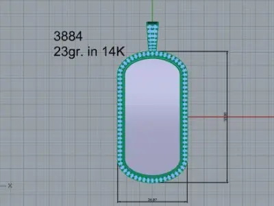 Military Diamond Pendant 3884 3D print model