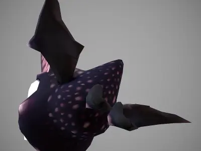 Microbat Cartoon Low-poly 3D model