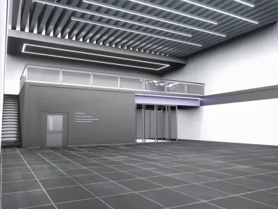 car STUDIO SCENE warehouse 3D future futuristic 3D model