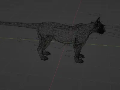 panther with full rig body and face ready game  3D model