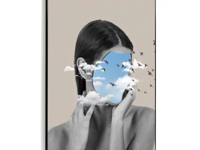 Plaster Two Photo Frame 379 Low-poly 3D model
