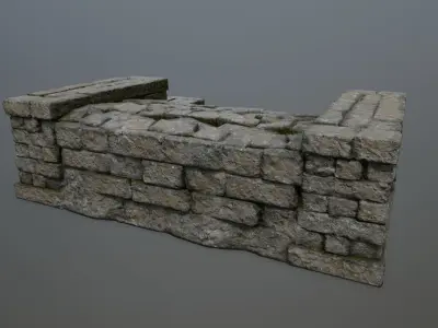 Ruin Stairs Low-poly 3D model