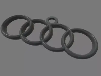 Audi Key Ring Chain 3D print model