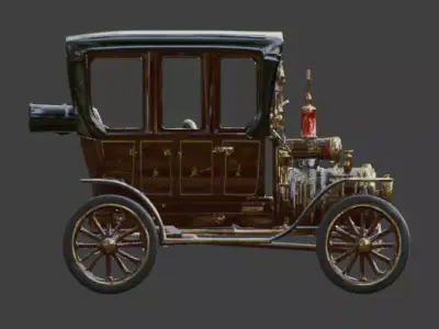 Stylized 3D Steampunk Luxury Tourer Low-poly 3D model