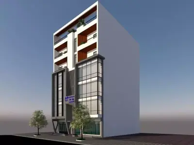 Office and RESIDENTIAL BUILDING 3D model