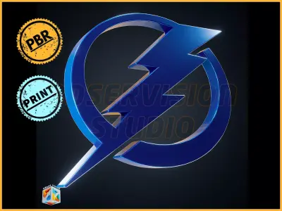 Tempa Bay Lightning logo - Cinematic - 3D print 3D model