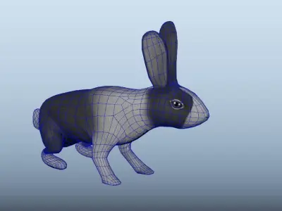 Rabbit Animated VFX Grace Low-poly 3D model