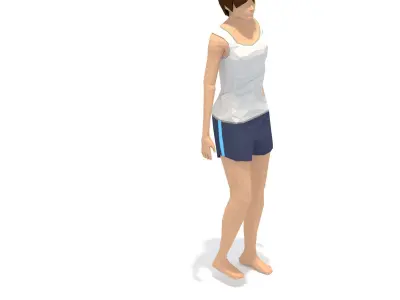Lunge 2  Yoga Exercise Woman Animation Low-poly 3D model