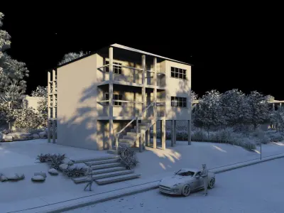 Casa Scene-villa-modern house 3D model shop