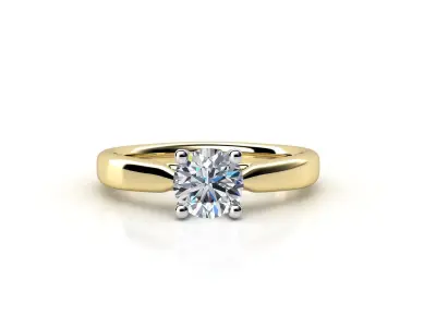 cr-08 solitaire diamond engagement ring gold 3D print model