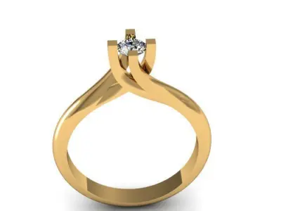 solitair ring 3D print model 8