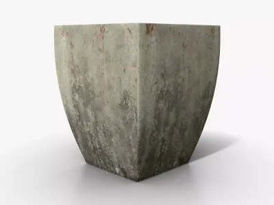 Vase Concrete Quad L Low-poly 3D model