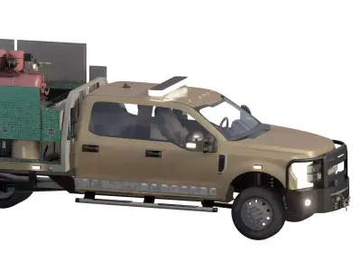 Detailed rescue truck with equipment and interior 3D model