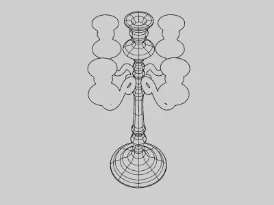 Candelabra golden 3D model
