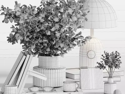 Decorative Set 033 Low-poly 3D model