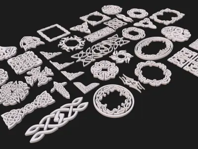 Celtic ornament pack 3D model