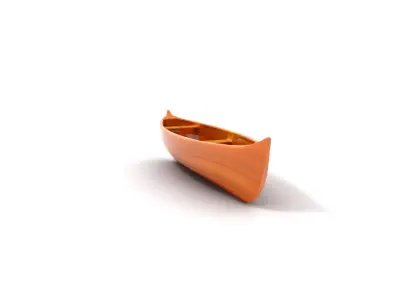 Wooden Canoe Model Pack with PBR Textures Low-poly 3D model