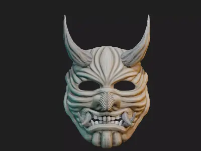 Hannya Samurai Oni Mask 6 3D print model