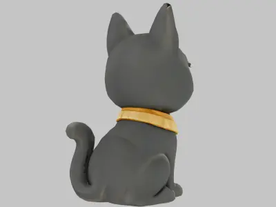 Bastet Cat Black Kitty Kitten  Low-poly 3D model
