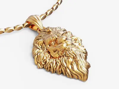 Lion pendant Silver Gold  Print 3D print model