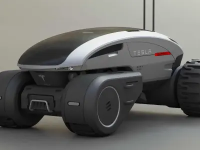 TESLA MARS ROVER RIGGED 3D model