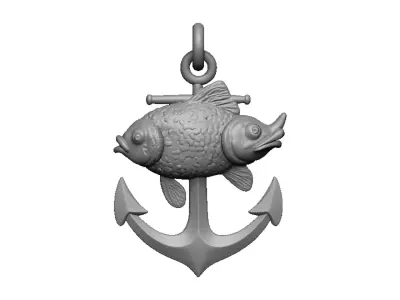 goldfish anchor pendant 3D print model