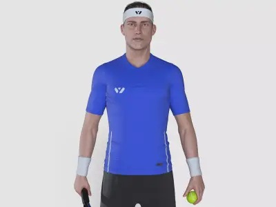 Male Tennis Player 3D model