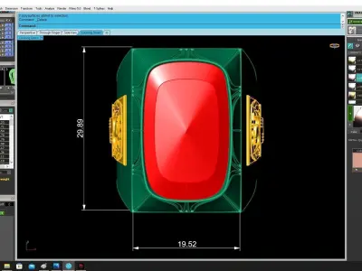 Luxury Signet Ring with Cushion Cut Gemstone 3463 3D print model