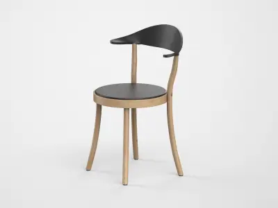 Plank Monza restaurant Chair black finish Low-poly 3D model