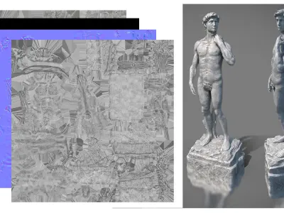 Renaissance David sculpture I PBR I Game - Ready Asset Low-poly 3D model