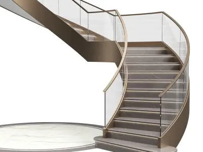 Luxury spiral staircase 3D model