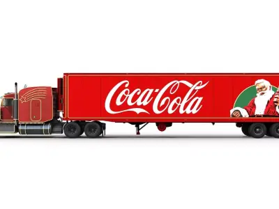 Peterbilt 379 christmas truck Low-poly 3D model