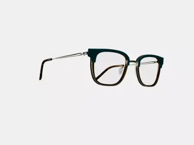 Tiago Eyeglasses in Layered Fiddle Leaf with Riesling 3D model