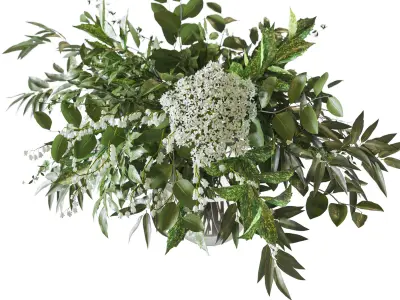 Flower Set 077 green bouquet 3D model